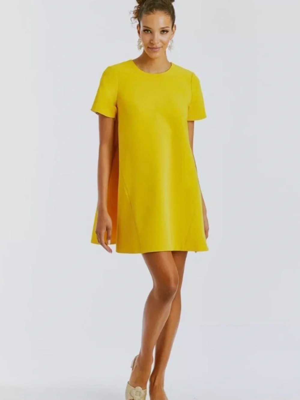 Mestiza New York Cecily reversible Lemon Print Mini Dress with Yellow Bow - Picture 3 of 3